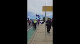March for Australia rally and counter-protest in Canberra, Australia