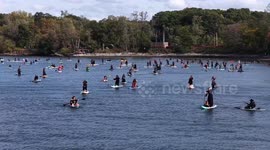 US: Witches paddle Hudson River in New York ahead of Halloween