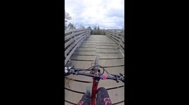 Biker crashes while trying a new drop in Machynlleth, Wales, United Kingdom