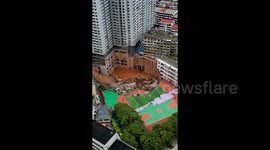 Primary school playground collapses in China, fortunately no students present