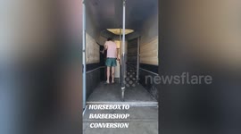 Man opens barbershop on road side in £3k renovated horsebox