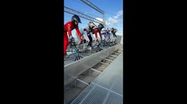 BMX rider falls at the start during training in Saint-Étienne, France