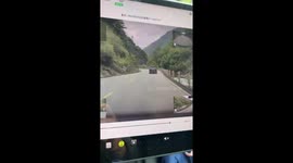 Car Encounters Landslide