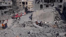 Civil defense teams conduct search operations in Gaza rubble