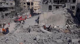 Civil defense teams conduct search operations in Gaza rubble