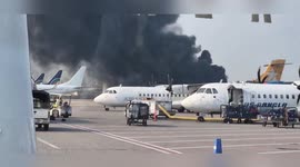 Massive Fire Erupts On Dhaka Airport Tarmac As Smoke Covers Planes