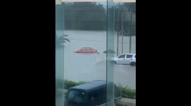 Vehicle submerged in floodwaters amid Typhoon Ramil in Roxas, Philippines