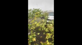 Dashcam Captures F2 Tornado Hitting A115 Highway in Ermont, France
