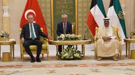 Turkish president Erdogan meets Kuwaiti Emir Sheikh Mishal Al-Sabah