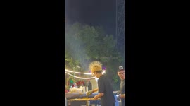 Static hair stands during barbecue in Fujian Province, China