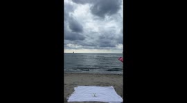 Cat joins couple’s seaside gender reveal celebration in Silivri, Turkey