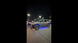 Jeep Climbs Onto Balancing Boards
