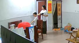 Hair dryer explodes as mother blows her son's hair