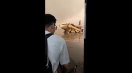 Thunderstorm strikes near airplane at Shanghai, China