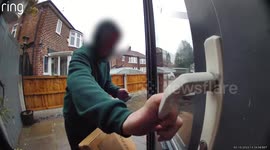 Moment Evri driver hurls glassware parcels into porch and shouts at dogs and owners