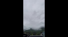 Flock of geese create 'V' formation in the sky over China
