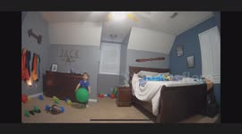3-Year-Old Hits Balloon into Fan Light Shattering Glass