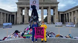Greenpeace activists protest fast fashion waste in Berlin