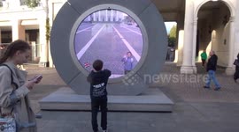 Touching moment when two children connect across the world through the UK's first ever portal in Ipswich and another in Poland