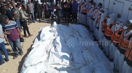 DRONE - Funeral held in Gaza for 54 prisoners returned by Israel under ceasefire deal
