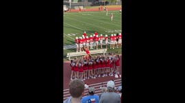 High School Cheer Team Pendulum Stunt