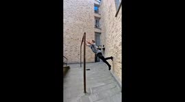 Parkour on an Old Drying Rack