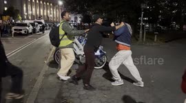 During the second day of the ICE OUT demonstrations, a confrontation between protestors took place.