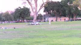 US, Los Angeles: Long Beach Small Aircraft Crashes in Heartwell Park