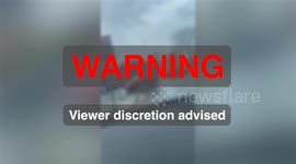Terrifying moment a naked man attacks motorists and tries to pull driver from van