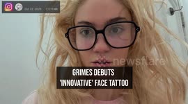 Grimes debuts 'innovative' face tattoo