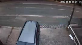 Shocking moment thug launches attack on home - with