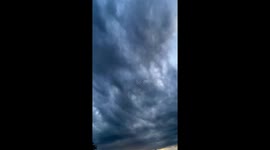 Dark storm clouds roll over Dover, Pennsylvania, USA