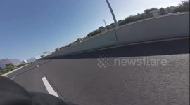 Motorcycle accident on Dallas North Tollway in Texas, USA