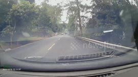 Truck tire catches fire and explodes on the road in Sichuan, China