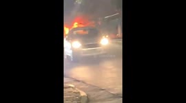 Bus Catches Fire After Hitting Tree in South São Paulo — No Injuries Reported