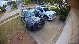 Suspect Caught on Security Camera Hiding From Police