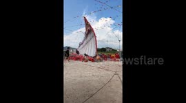 Mini Tornado Strikes Outdoor Banquet in Guangdong, China — Guests Hold Down Tent