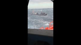 Rescue team help motorboat stranded in storm