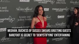 Meghan, Duchess of Sussex swears greeting guests barefoot is secret to 'demystifying' entertaining