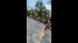 Skater Girl Collides With a Boy