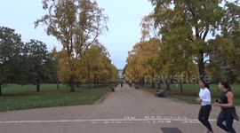 Londoners enjoy outdoors in Kensington Gardens on a beautiful autumn day