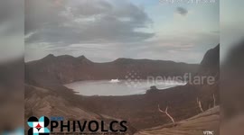 TIMELAPSE - Minor eruption sends plumes above Taal Volcano in Philippines