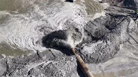 Beach renourishment project underway after major Hurricane on the gulf coast of Florida