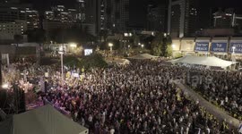 DRONE - Israelis rally in Tel Aviv demanding return of hostages’ remains from Gaza