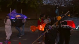 US: North Carolina town lights up with 8th annual lantern parade