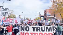 US: Protest held in Chicago against ICE operations