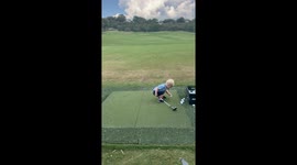 2-Year-Old Rory Takes Over the Driving Range in Waco