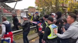 Counter Protester THROWS Bottle of Urine to Migrant Hotel Protesters - Southampton