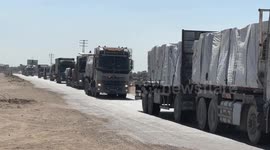 Humanitarian aid trucks enter Gaza through Kissufim crossing