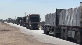 Humanitarian aid trucks enter Gaza through Kissufim crossing